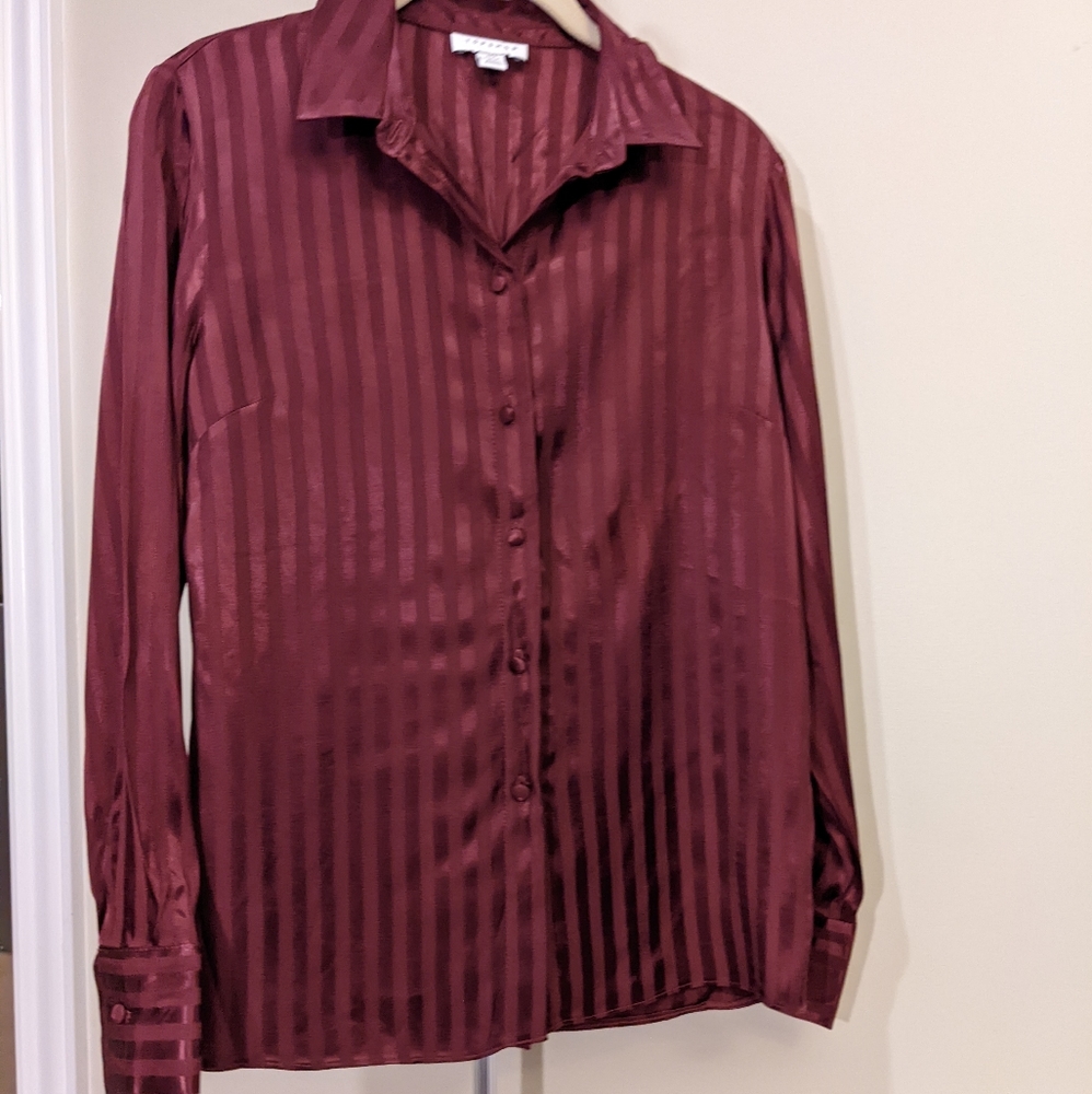 Topshop, Maroon Blouse, Size 4